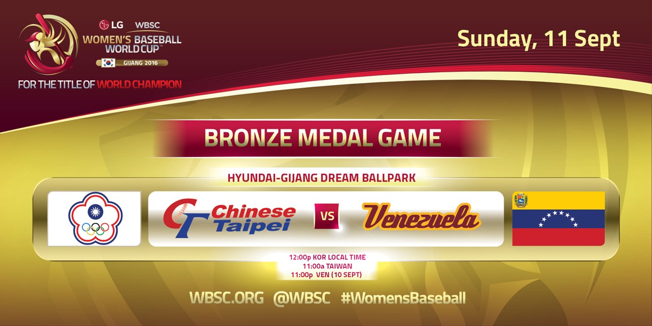 Web - TPE v VEN - Bronze - WBSC Women's Baseball World Cup 2016