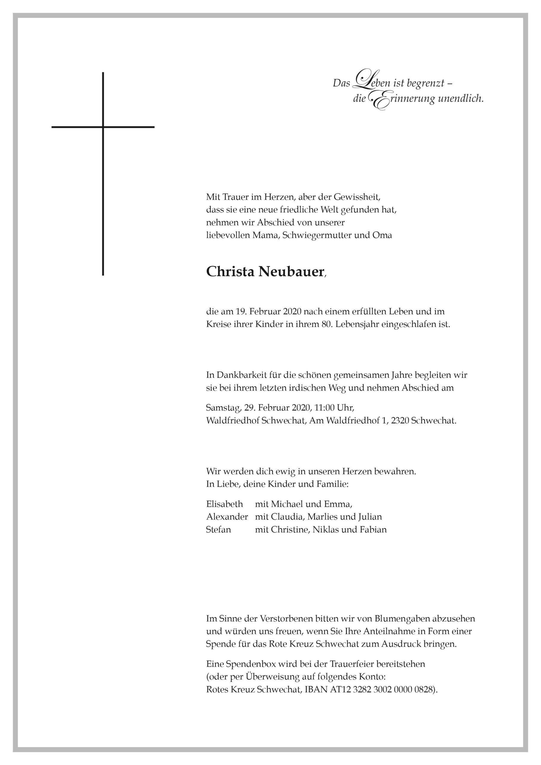 Schwechat Blue Bats trauern um Christa Neubauer Austrian Baseball