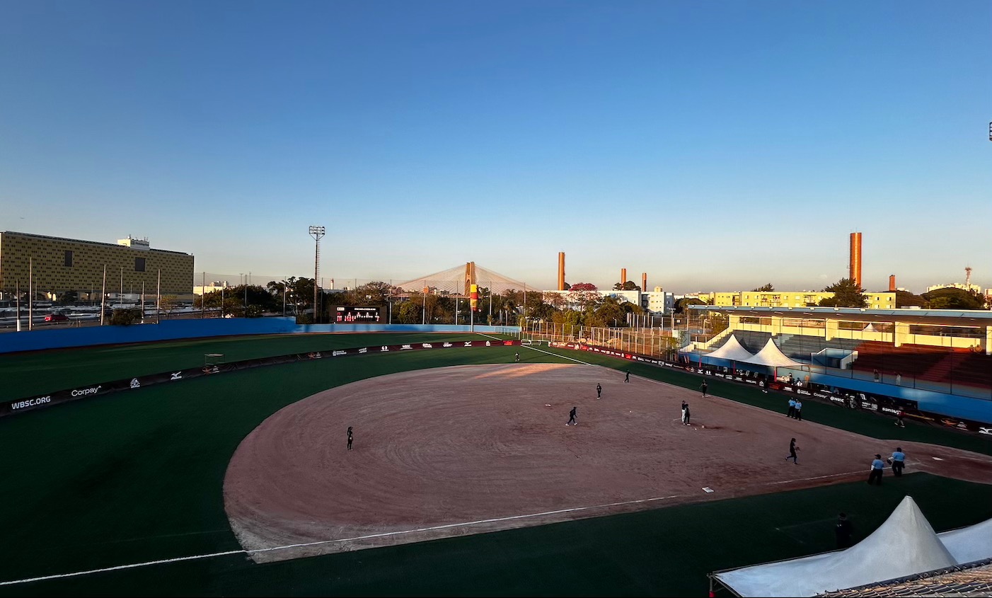 Panoramic view of a football stadium ready for the 2026 FIFA World Cup