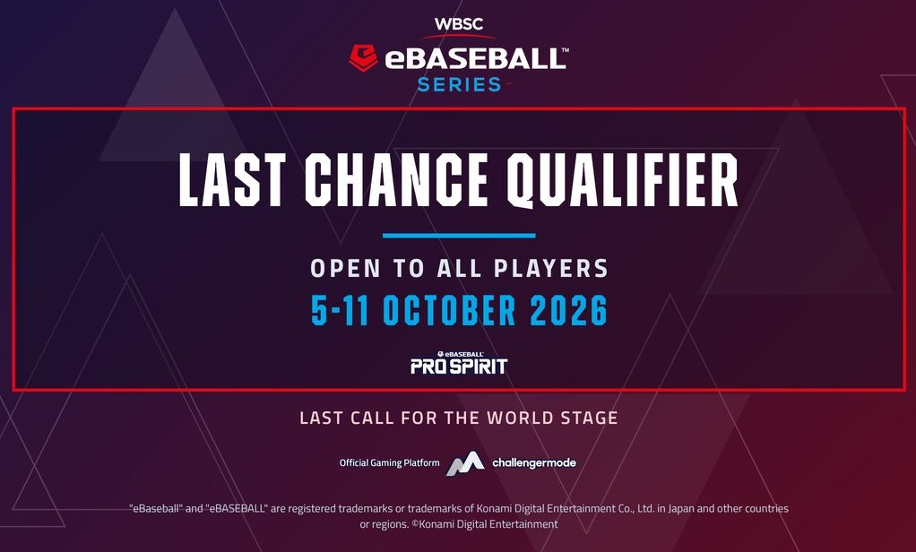 Final chance to reach the WBSC eBaseball™ Series 2026 World Finals arrives in October