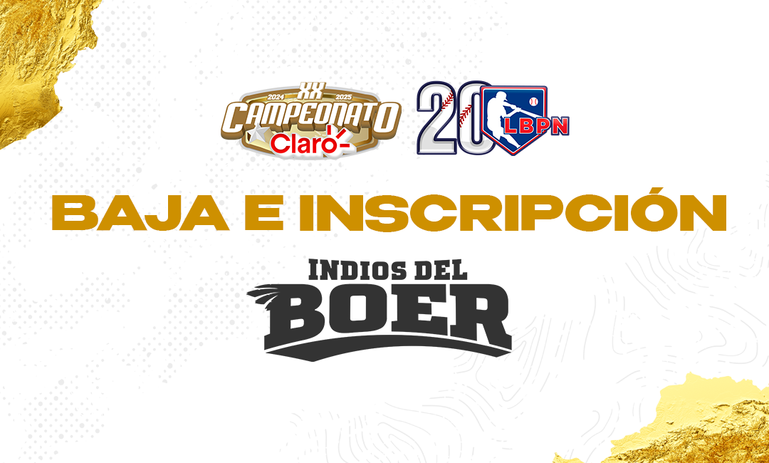Cambio en el Roster de los Indios del Bóer 18-11-24