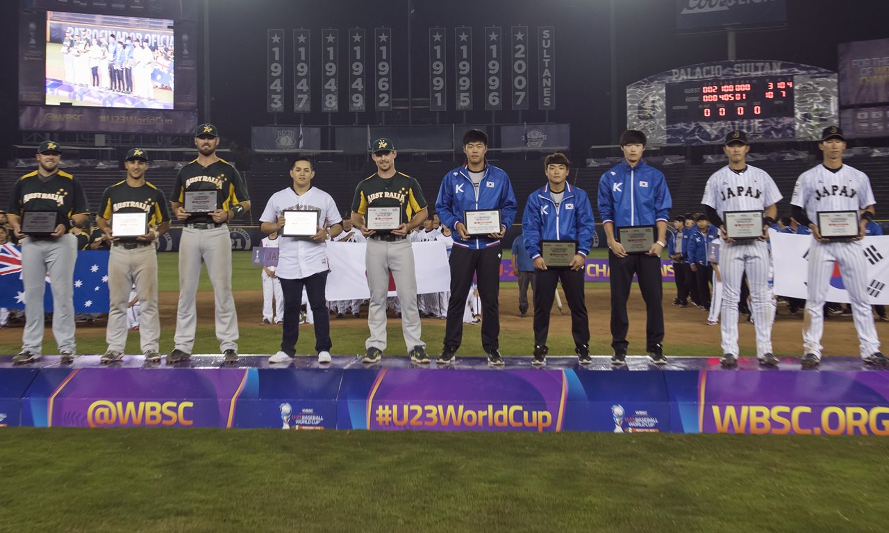 2016 WBSC U-23 야구월드컵, 총 5개국서 각 부문 우수선수 선발, MVP – Yusuke Masago (일본)