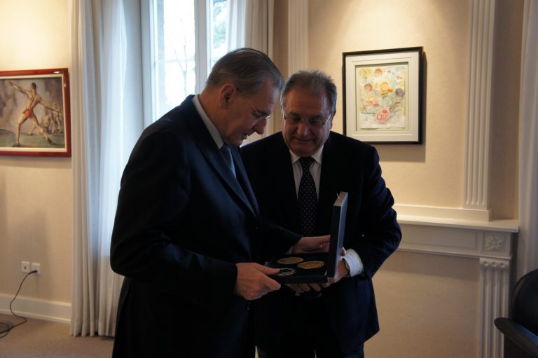 President Fraccari attends the Awarding of Jacques Rogge in Rome