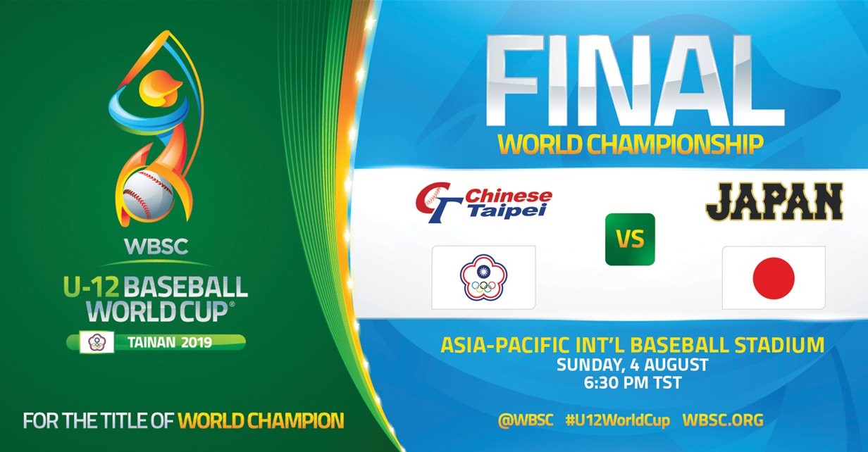 ¡Mire en vivo la final de la Copa Mundial de Béisbol Sub-12! China Taipei vs. Japón