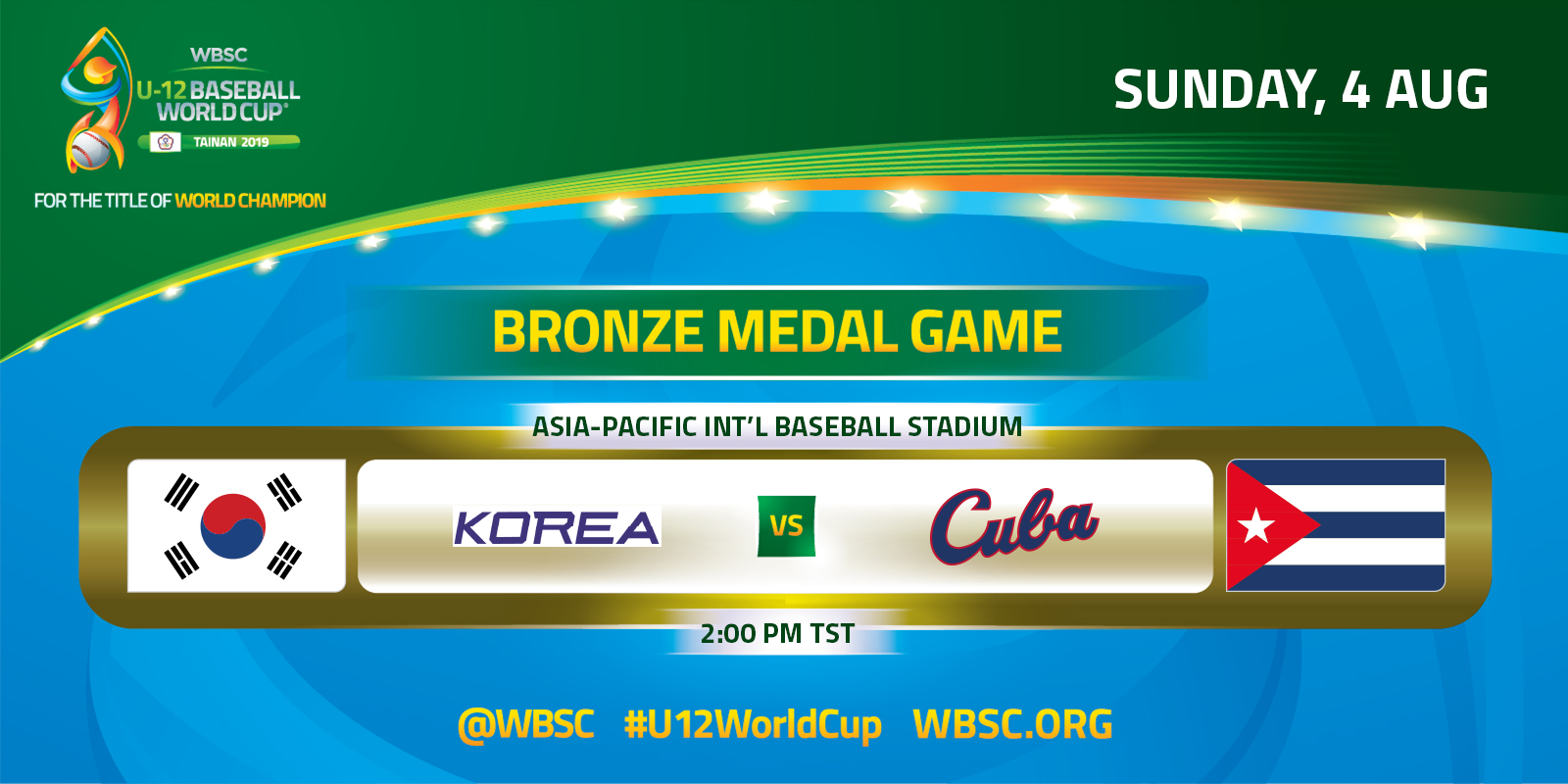 ¡Mire en vivo el partido por la medalla de bronce de la Copa Mundial de Béisbol Sub-12! Corea vs. Cuba